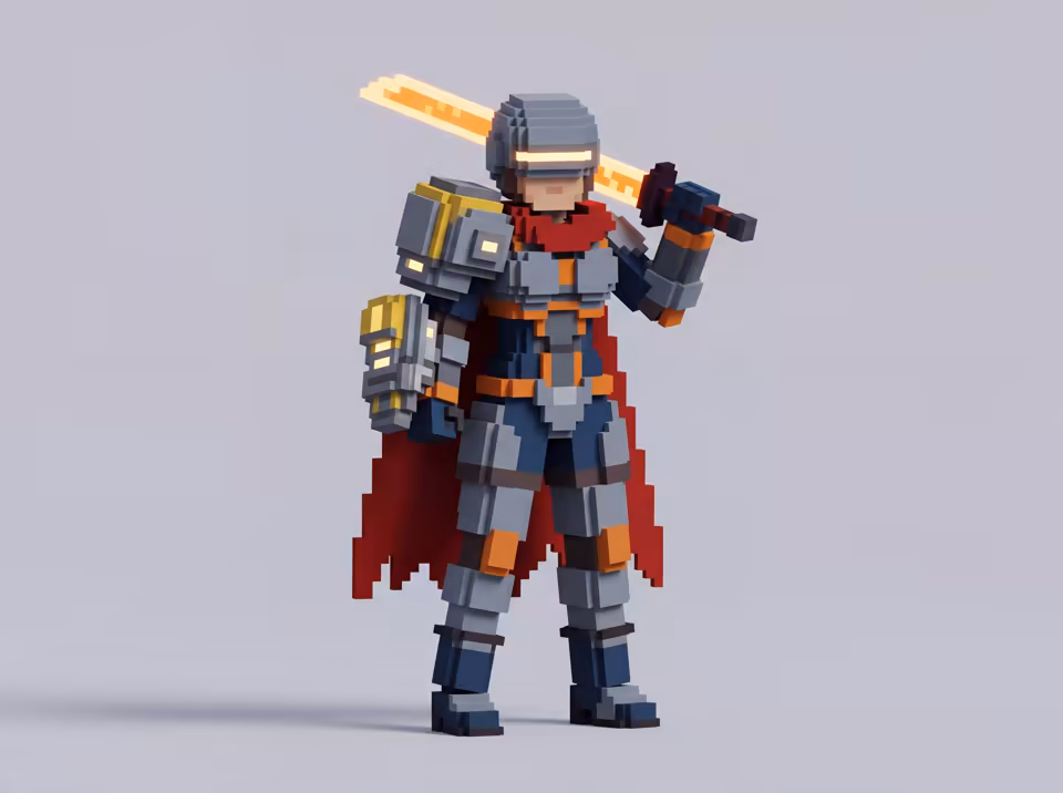 Block-style armored character preview